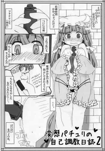 (Reitaisai 8) [Kouhuku Shigen (ryokutya)] Hentai Patchouli no Jiko Choukyou Nisshi 2 (Touhou Project)