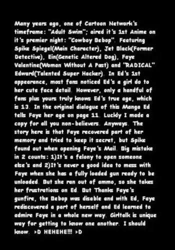 Cowboy Bebop Yuri [English] [Rewrite] [BETAOBLIVION]